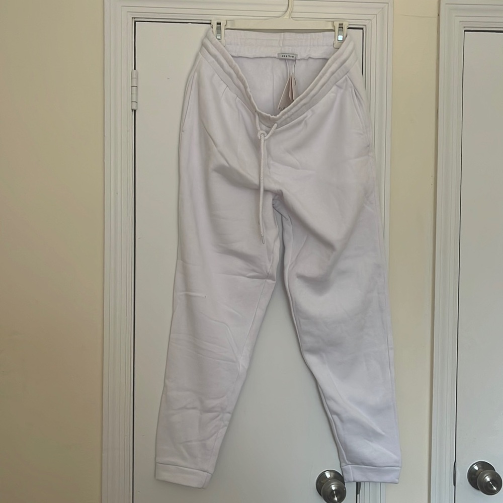 With tags! White tailored sweatpants
